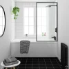 Arezzo Black Framed Fixed Square Single Ended Shower Bath -Victorian Plumbing shop azfsbd4