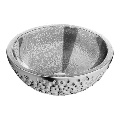Arezzo Round 430mm Silver Mottled Relief Design Ceramic Counter Top Basin -Victorian Plumbing shop azj2050 n d1