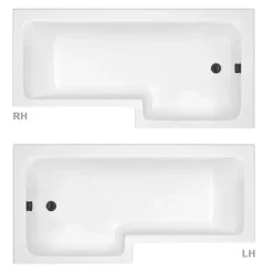 Arezzo Shower Bath - 1700mm L Shaped With Matt Black Screen + Panel 9 Arezzo Shower Bath - 1700mm L Shaped With Matt Black Screen + Panel -Victorian Plumbing shop azl17 d1