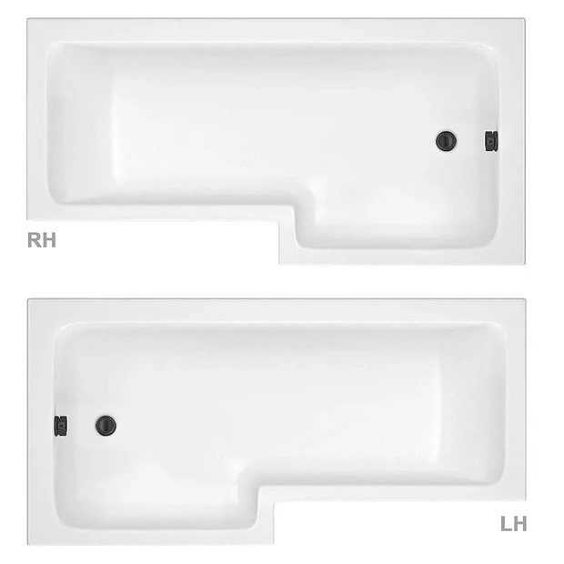 Arezzo Shower Bath - 1700mm L Shaped With Matt Black Screen + Panel 5 Arezzo Shower Bath - 1700mm L Shaped With Matt Black Screen + Panel - Image 3