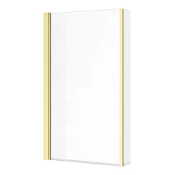 Arezzo Shower Bath - 1700mm L Shaped With Brushed Brass Screen + Panel -Victorian Plumbing shop azl17bbd2