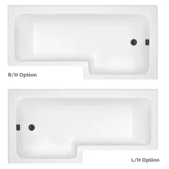 Arezzo Shower Bath - 1700mm L Shaped With Matt Black Screen + Matt Grey Panel 7 Arezzo Shower Bath - 1700mm L Shaped With Matt Black Screen + Matt Grey Panel -Victorian Plumbing shop azlg17d1