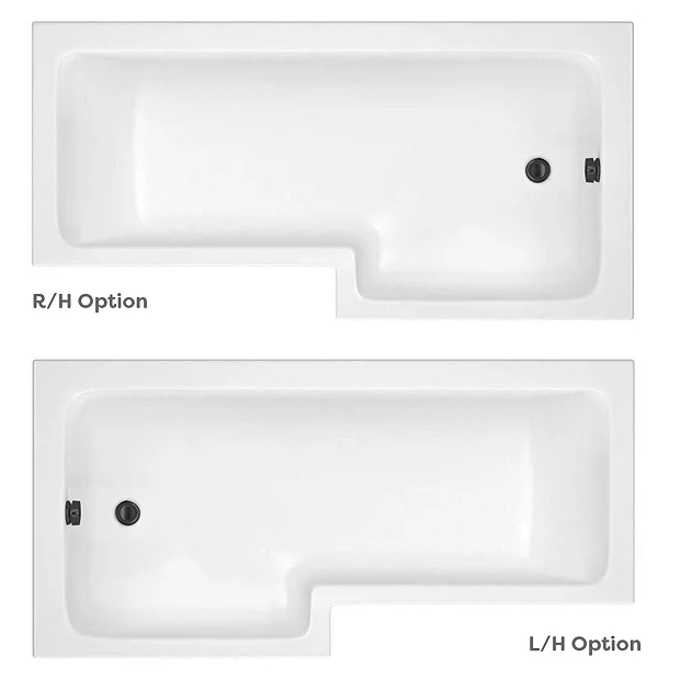 Arezzo Shower Bath - 1700mm L Shaped With Matt Black Screen + Matt Grey Panel 5 Arezzo Shower Bath - 1700mm L Shaped With Matt Black Screen + Matt Grey Panel - Image 3