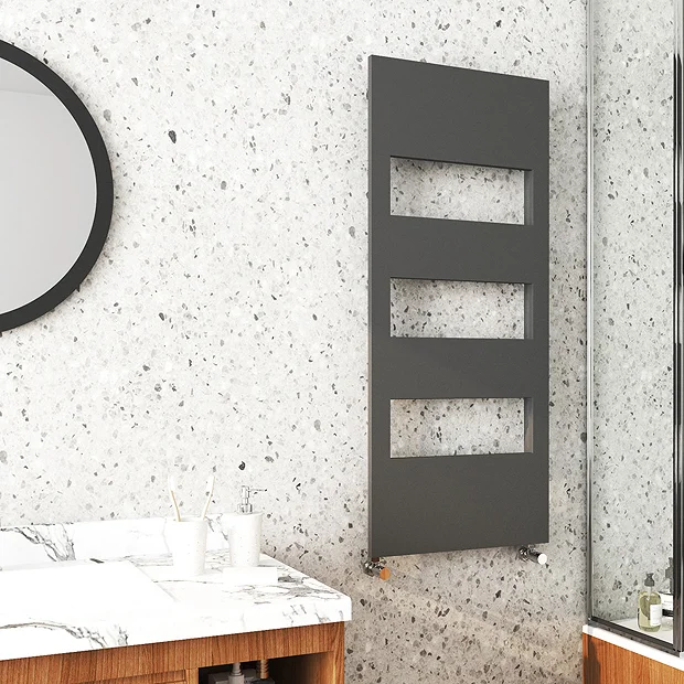 Arezzo Anthracite 1200 X 500 Designer Panel Radiator With Towel Rails 5 Arezzo Anthracite 1200 X 500 Designer Panel Radiator With Towel Rails - Image 3