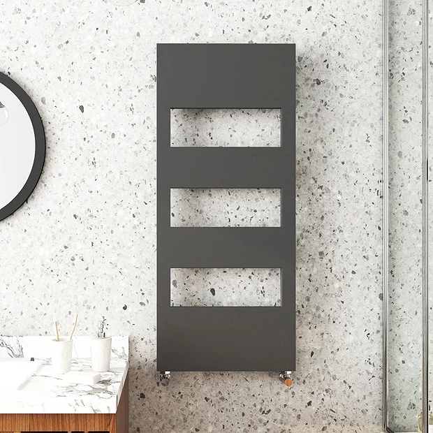 Arezzo Anthracite 1200 X 500 Designer Panel Radiator With Towel Rails 4 Arezzo Anthracite 1200 X 500 Designer Panel Radiator With Towel Rails - Image 2