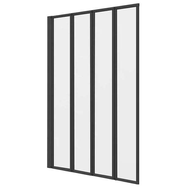 Arezzo Round Single Ended Bath With Matt Black Bi-Fold Screen 3 Arezzo Round Single Ended Bath With Matt Black Bi-Fold Screen