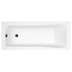 Arezzo Square Single Ended Bath With Matt Black Bi-Fold Screen -Victorian Plumbing shop azsbf d1