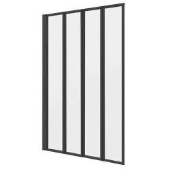 Arezzo Square Single Ended Bath With Matt Black Bi-Fold Screen -Victorian Plumbing shop azsbf d4