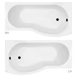 Arezzo Round Matt Black Shower Bath + Exposed Shower Pack (1700 B Shaped With Screen + Panel) -Victorian Plumbing shop azv17bpakd1