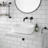 Arezzo 465 X 325mm Gloss White Curved Rectangular Counter Top Basin -Victorian Plumbing shop azw465d7