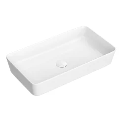Arezzo 610 X 350mm Gloss White Slim Rectangular Counter Top Basin