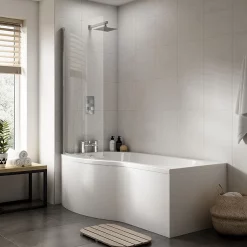 Cruze Bathroom Cruze B Shaped Shower Bath - 1700mm With Screen & Panel 11 Cruze Bathroom Cruze B Shaped Shower Bath - 1700mm With Screen & Panel -Victorian Plumbing shop b1700cs n d2
