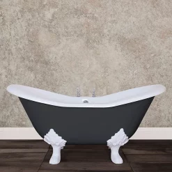 Hurlingham Bath Hurlingham Banburgh Small 2TH Cast Iron Roll Top Bath (1560x765mm) With Feet -Victorian Plumbing shop banburghsmalld3