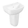 Grohe Bau 450mm 1TH Basin + Half Pedestal -Victorian Plumbing shop bauhp450 l