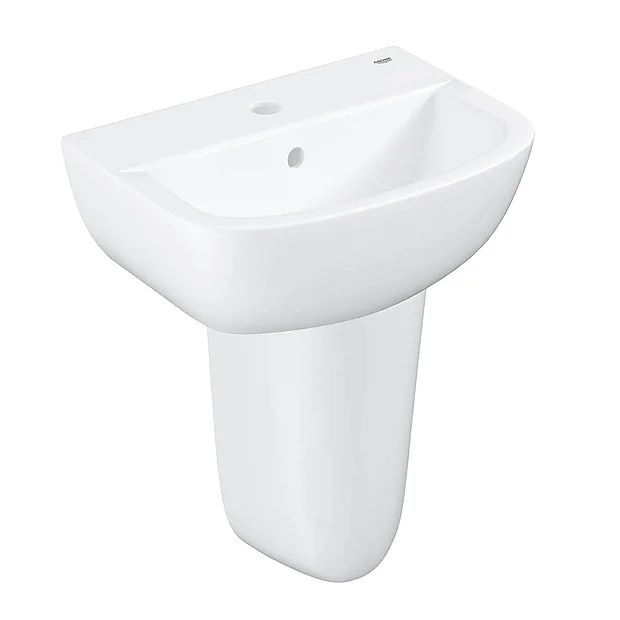 Grohe Bau 450mm 1TH Basin + Half Pedestal 3 Grohe Bau 450mm 1TH Basin + Half Pedestal