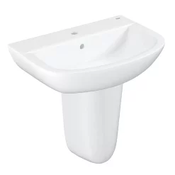 Grohe Bau 550mm 1TH Basin + Half Pedestal -Victorian Plumbing shop bauhp600 l