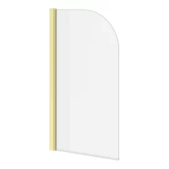 Arezzo Shower Bath (1700mm J Shaped With Brushed Brass Screen + Curved Panel) -Victorian Plumbing shop bbjssbnd2
