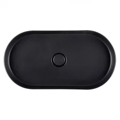 BagnoDesign Teatro Oval Matt Black 650 X 350mm Countertop Basin