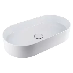 BagnoDesign Teatro Oval White 650 X 350mm Countertop Basin -Victorian Plumbing shop bdscir102wh d1