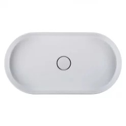 BagnoDesign Teatro Oval White 650 X 350mm Countertop Basin -Victorian Plumbing shop bdscir102wh d2