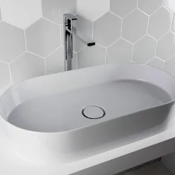 BagnoDesign Teatro Oval White 650 X 350mm Countertop Basin -Victorian Plumbing shop bdscir102wh d3