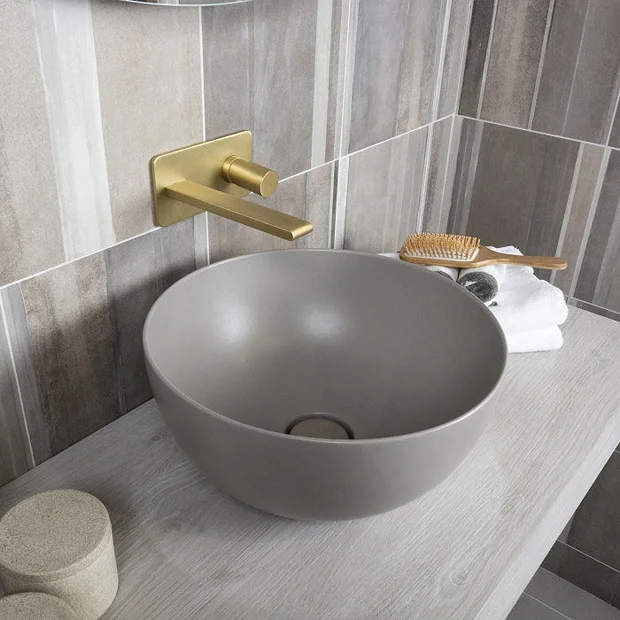 BagnoDesign Matt Grey Koy 400mm Round Countertop Basin 4 BagnoDesign Matt Grey Koy 400mm Round Countertop Basin - Image 2