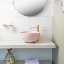 BagnoDesign Matt Pink Koy 400mm Round Countertop Basin -Victorian Plumbing shop bdskoy702mpk l