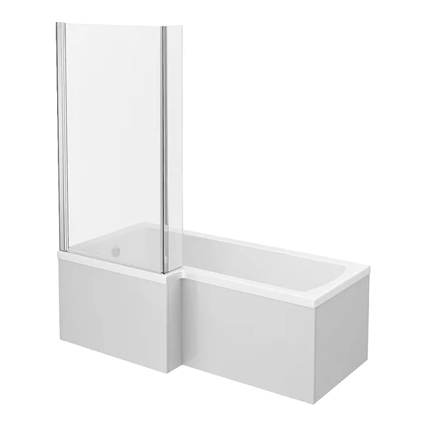 Klyn Bathroom Brooklyn Grey Mist Shower Bath - 1700mm L Shaped Inc. Screen + Panel 4 Klyn Bathroom Brooklyn Grey Mist Shower Bath - 1700mm L Shaped Inc. Screen + Panel - Image 2