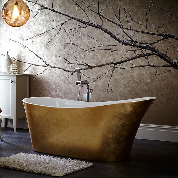 Heritage Bathroom Heritage Holywell Freestanding Acrylic Bath (1710 X 745mm) - Gold Effect 4 Heritage Bathroom Heritage Holywell Freestanding Acrylic Bath (1710 X 745mm) - Gold Effect - Image 2