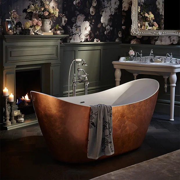 Heritage Bathroom Heritage Hylton Freestanding Acrylic Bath (1730 X 730mm) - Copper Effect 3 Heritage Bathroom Heritage Hylton Freestanding Acrylic Bath (1730 X 730mm) - Copper Effect
