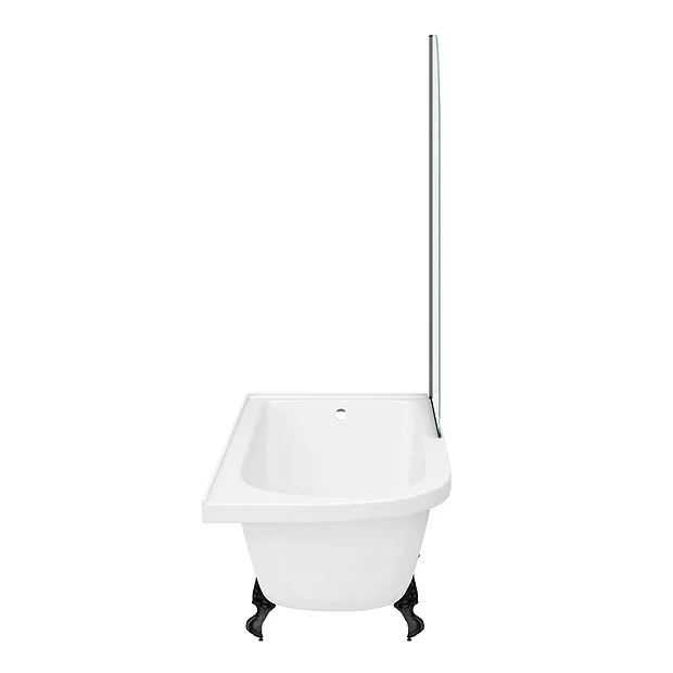 Victorian Plumbing Appleby 1700 Roll Top Shower Bath With Matt Black Screen + Leg Set 3 Victorian Plumbing Appleby 1700 Roll Top Shower Bath With Matt Black Screen + Leg Set