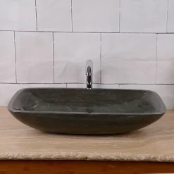Victorian Plumbing Blue Limestone 600 X 380mm Counter Top Rectangle Basin 0TH