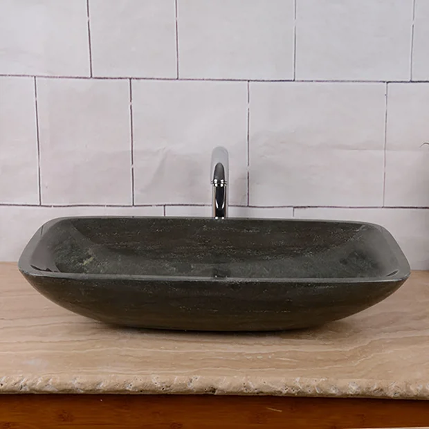 Victorian Plumbing Blue Limestone 600 X 380mm Counter Top Rectangle Basin 0TH 3 Victorian Plumbing Blue Limestone 600 X 380mm Counter Top Rectangle Basin 0TH