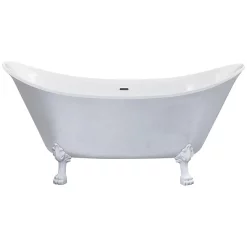 Heritage Bathroom Heritage Lyddington Freestanding Acrylic Bath (1730 X 750mm) With Feet - Stainless Steel Effect -Victorian Plumbing shop blyfs00stl d3