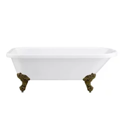 Victorian Plumbing Bromley 1780 Single Ended Roll Top Bath + Antique Brass Leg Set 8 Victorian Plumbing Bromley 1780 Single Ended Roll Top Bath + Antique Brass Leg Set -Victorian Plumbing shop brom1780abd1