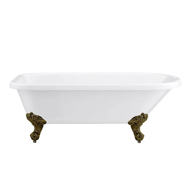 Victorian Plumbing Bromley 1780 Single Ended Roll Top Bath + Antique Brass Leg Set 5 Victorian Plumbing Bromley 1780 Single Ended Roll Top Bath + Antique Brass Leg Set - Image 3