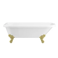 Victorian Plumbing Bromley 1780 Single Ended Roll Top Bath + Brushed Brass Leg Set 10 Victorian Plumbing Bromley 1780 Single Ended Roll Top Bath + Brushed Brass Leg Set -Victorian Plumbing shop brom1780bb d1