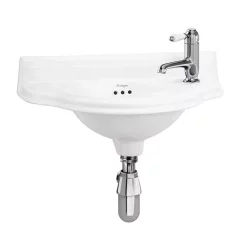 Urlington Bathroom Burlington Traditional 1TH Wall Mounted Curved Cloakroom Basin