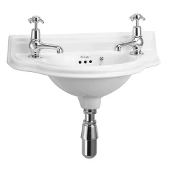 Urlington Bathroom Burlington Traditional Wall Mounted Curved Cloakroom Basin -Victorian Plumbing shop burlingtontraditionalwallmountedcurvedcloakroombasinp13l