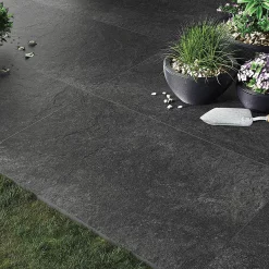 Victorian Plumbing Carmona Black Outdoor Stone Effect Floor Tile - 600 X 900mm 8 Victorian Plumbing Carmona Black Outdoor Stone Effect Floor Tile - 600 X 900mm -Victorian Plumbing shop car6090blk d1