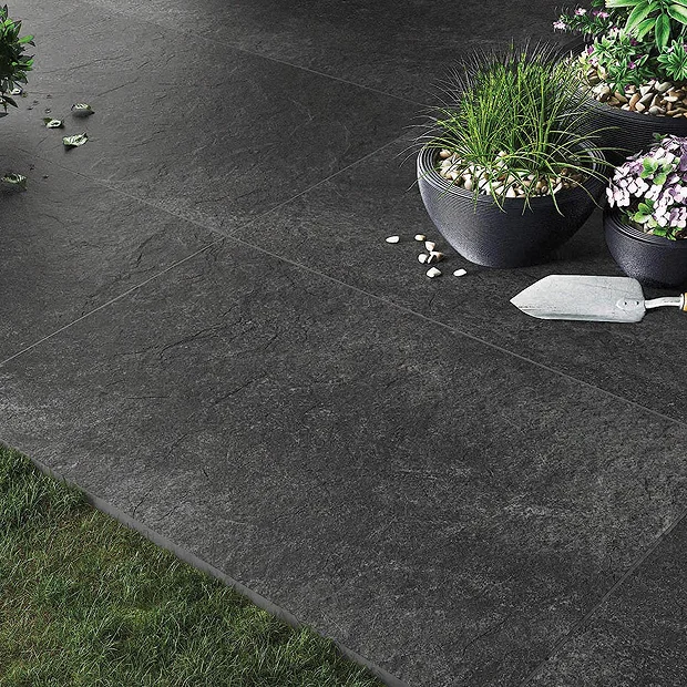 Victorian Plumbing Carmona Black Outdoor Stone Effect Floor Tile - 600 X 900mm 5 Victorian Plumbing Carmona Black Outdoor Stone Effect Floor Tile - 600 X 900mm - Image 3