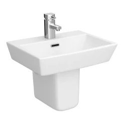 Victorian Plumbing Cubo Basin + Semi Pedestal (520mm Wide - 1 Tap Hole) -Victorian Plumbing shop cbspdetail01