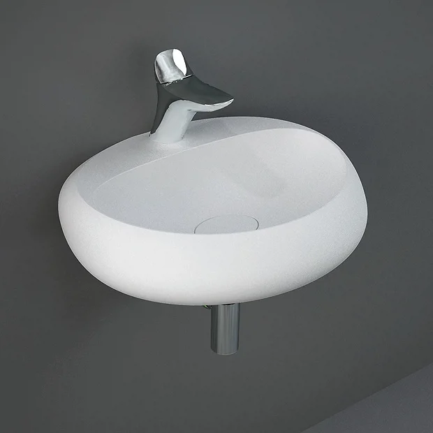 RAK Ceramic RAK Cloud 55cm 1TH Wall Hung Basin - Matt White 3 RAK Ceramic RAK Cloud 55cm 1TH Wall Hung Basin - Matt White
