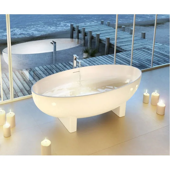 Clearwater Bath Clearwater - Lacrima Natural Stone Bath Hand Polished White - 1690 X 800mm 6 Clearwater Bath Clearwater - Lacrima Natural Stone Bath Hand Polished White - 1690 X 800mm - Image 4