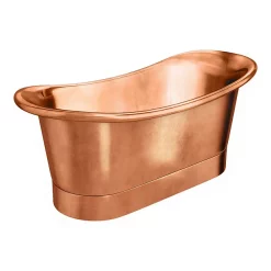 The Period Bathroom Company Trafalgar Copper 1700 X 710mm Double Ended Slipper Roll Top Bath Tub