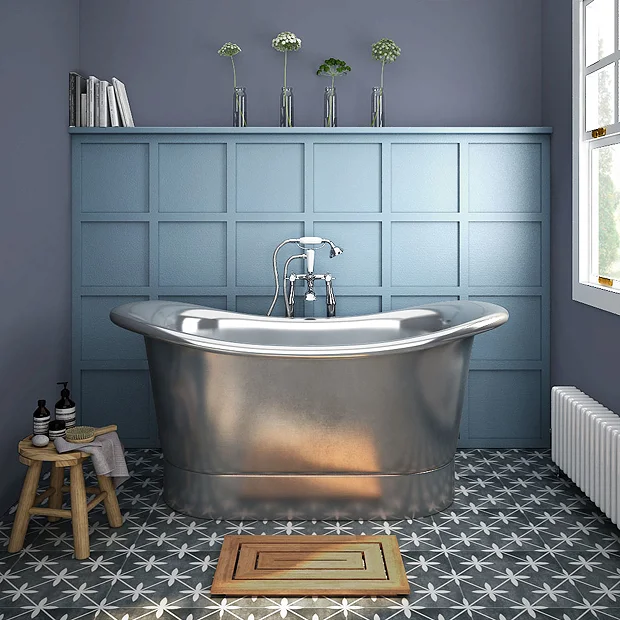 The Period Bathroom Company Trafalgar Nickel 1500 X 710mm Double Ended Slipper Roll Top Bath Tub 4 The Period Bathroom Company Trafalgar Nickel 1500 X 710mm Double Ended Slipper Roll Top Bath Tub - Image 2