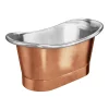 The Period Bathroom Company Trafalgar Copper 1500 X 710mm Double Ended Slipper Roll Top Bath Tub (Nickel Inside) 2 The Period Bathroom Company Trafalgar Copper 1500 X 710mm Double Ended Slipper Roll Top Bath Tub (Nickel Inside) -Victorian Plumbing shop copd315 d2