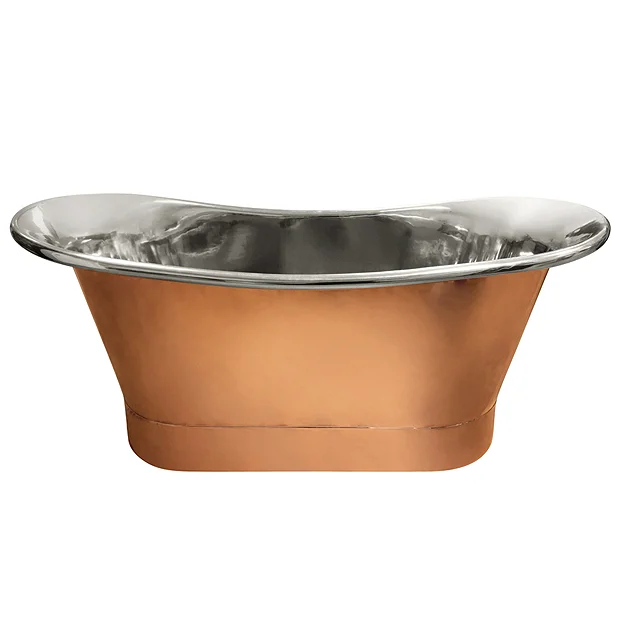 The Period Bathroom Company Trafalgar Copper 1500 X 710mm Double Ended Slipper Roll Top Bath Tub (Nickel Inside) 5 The Period Bathroom Company Trafalgar Copper 1500 X 710mm Double Ended Slipper Roll Top Bath Tub (Nickel Inside) - Image 3