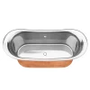 The Period Bathroom Company Trafalgar Copper 1700 X 710mm Double Ended Slipper Roll Top Bath Tub (Nickel Inside)