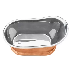 The Period Bathroom Company Trafalgar Copper 1500 X 787mm Slipper Roll Top Bath Tub (Nickel Inside)